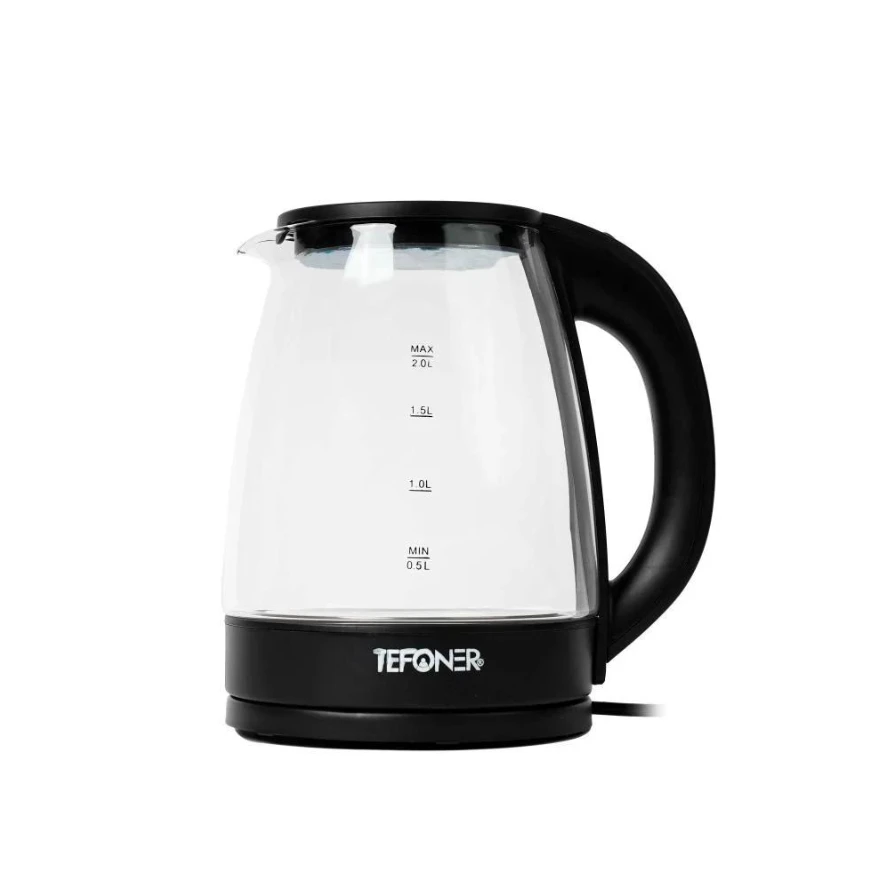 تيفونر غلاية كهربائية زجاج شفاف سعة 2 لتر -TE-KE004