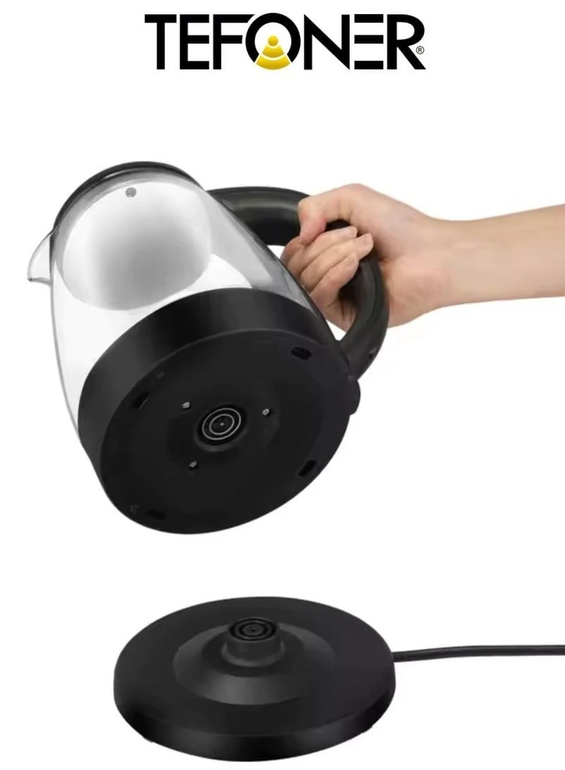 تيفونر غلاية كهربائية زجاج شفاف سعة 2 لتر -TE-KE004