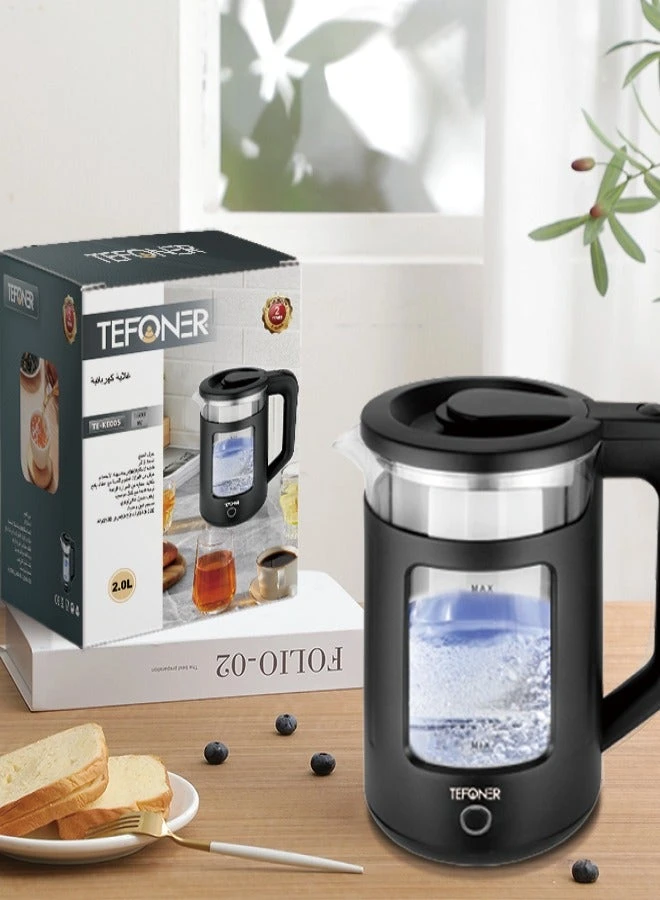 غلاية ماء كهربائية بسعة 2 لتر بقوة 1500واط - TEFONER