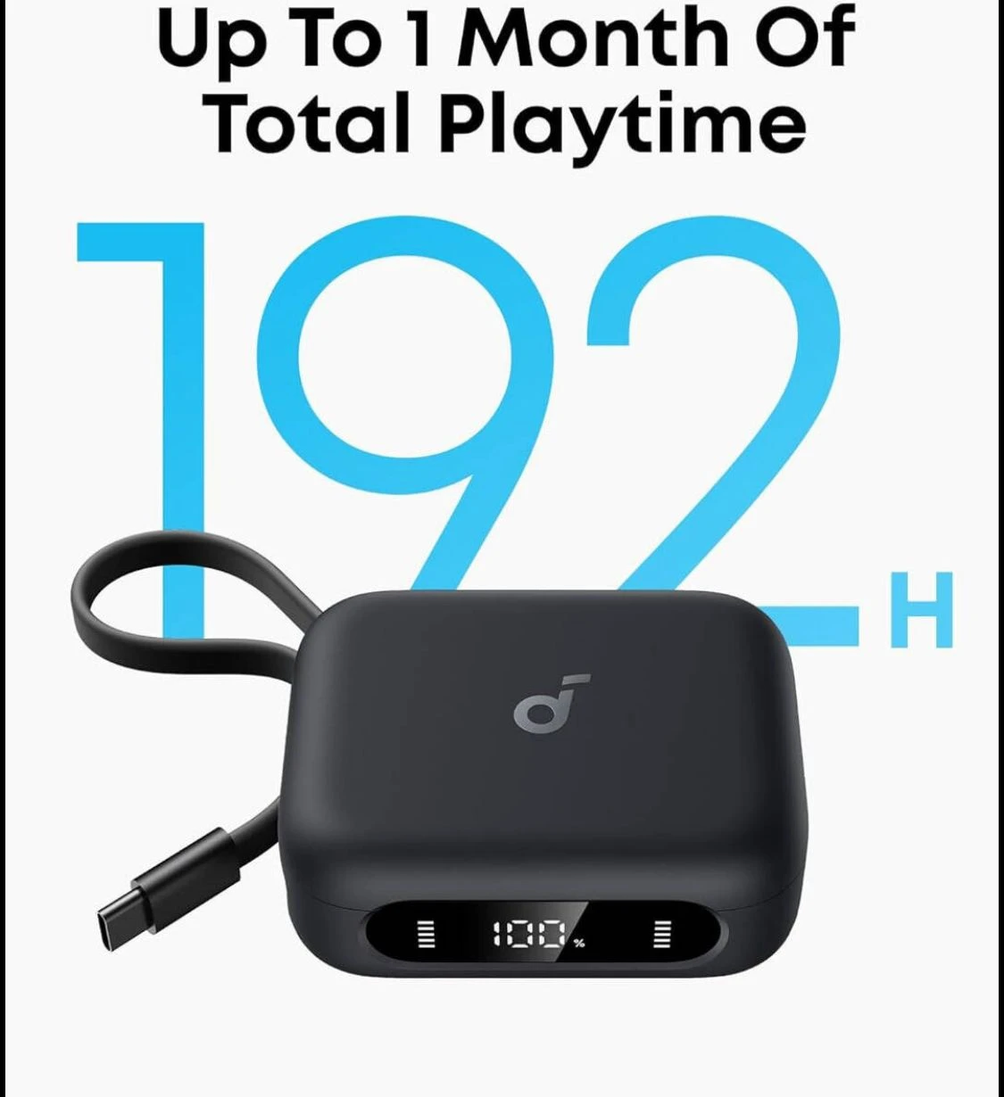 سماعات Soundcore P41i من Anker، سماعات أذن لاسلكية بتقنية إلغاء الضوضاء النشط، بدون شاحن هاتف محمول أو محول Lightning، مدة تشغيل 12 ساعة، و192 ساعة مع علبة الشحن، مكالمات واضحة بتقنية الذكاء الاصطناعي مع 6 ميكروفونات، مقاومة للماء بمعيار IPX5، لون أسود، ضمان سنتينا