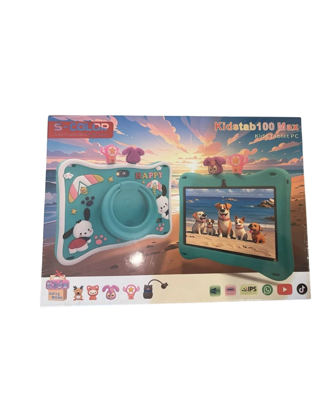 جهاز لوحي للأطفال من S Color – شاشة 7 بوصة، RAM 6GB، ذاكرة 256GB، وعمر بطارية طويل وخاصية التحكم الابوي وتطبيقات تعليمية - متعدد الالوان