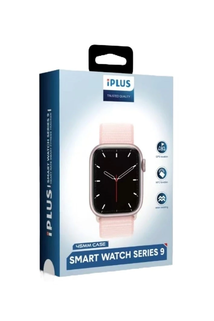 ساعة ذكية iPLUS Series 9 مقاس 45 ملم بشاشة 2.0 بوصة – بلوتوث 5.2، GPS، NFC، مقاومة للماء، متوافقة مع أندرويد و iOS