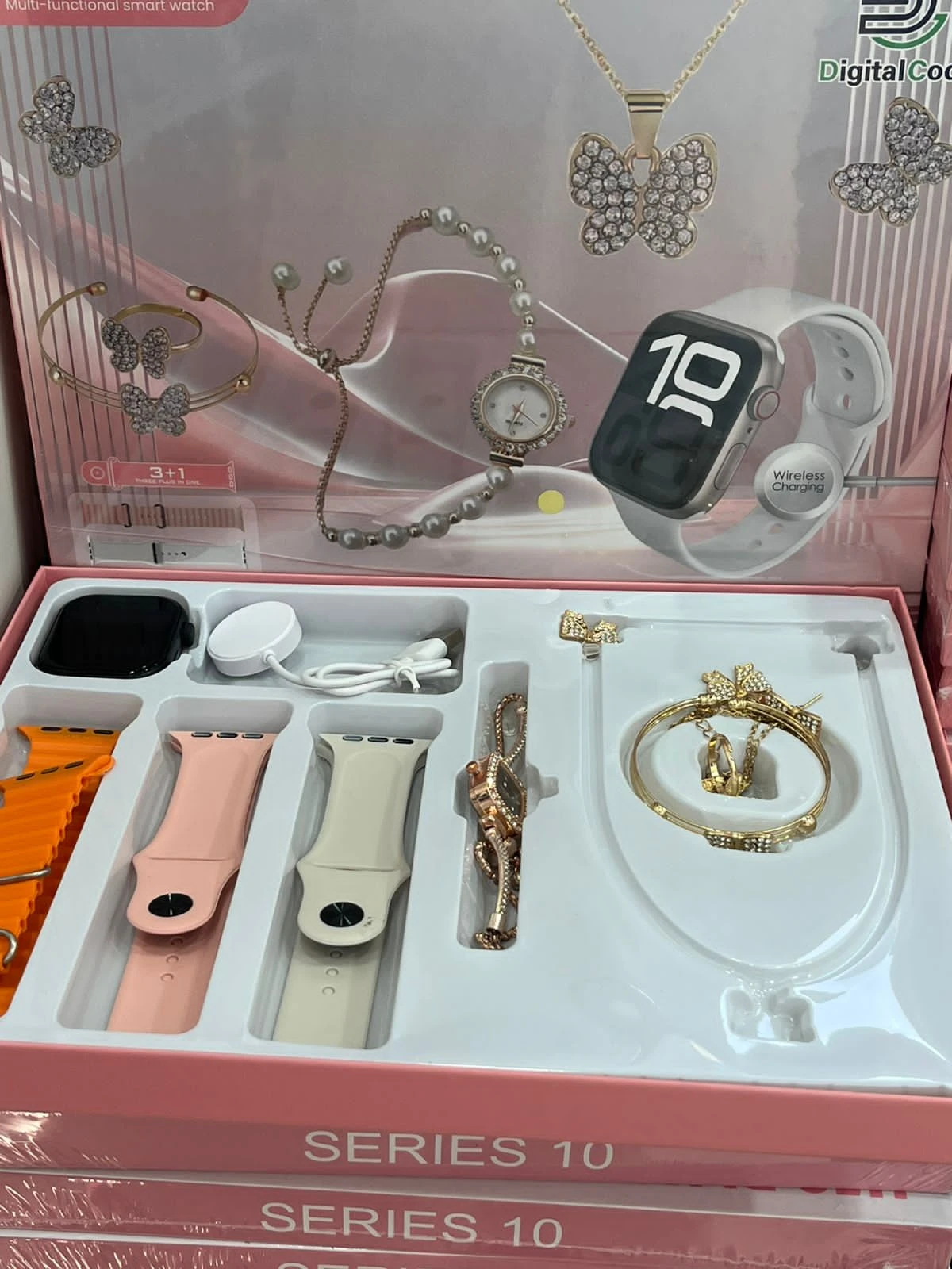 ساعة ذكية متعددة الوظائف A59 PLUS مع طقم إكسسوارات نسائي – سلسلة 10