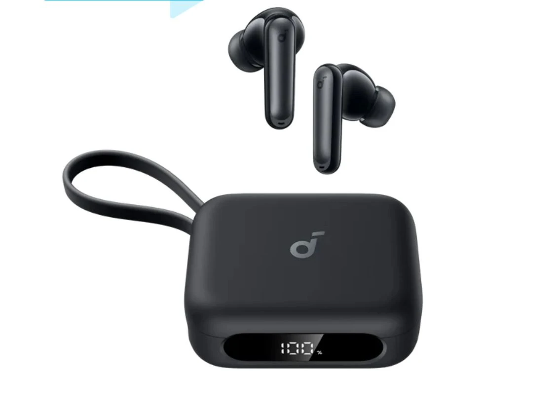 سماعات Soundcore P41i من Anker، سماعات أذن لاسلكية بتقنية إلغاء الضوضاء النشط، بدون شاحن هاتف محمول أو محول Lightning، مدة تشغيل 12 ساعة، و192 ساعة مع علبة الشحن، مكالمات واضحة بتقنية الذكاء الاصطناعي مع 6 ميكروفونات، مقاومة للماء بمعيار IPX5، لون أسود، ضمان سنتينا